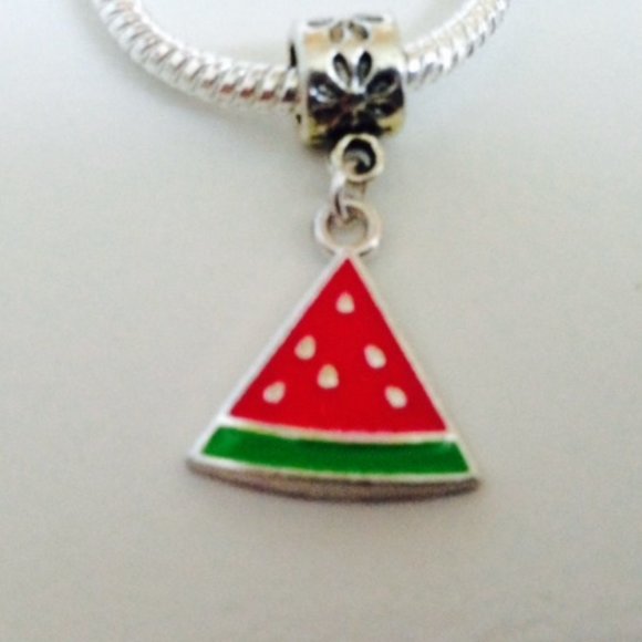 "WATERMELON" Dangling Charm Bead For European Style Charm Bracelets - Picture 1 of 2